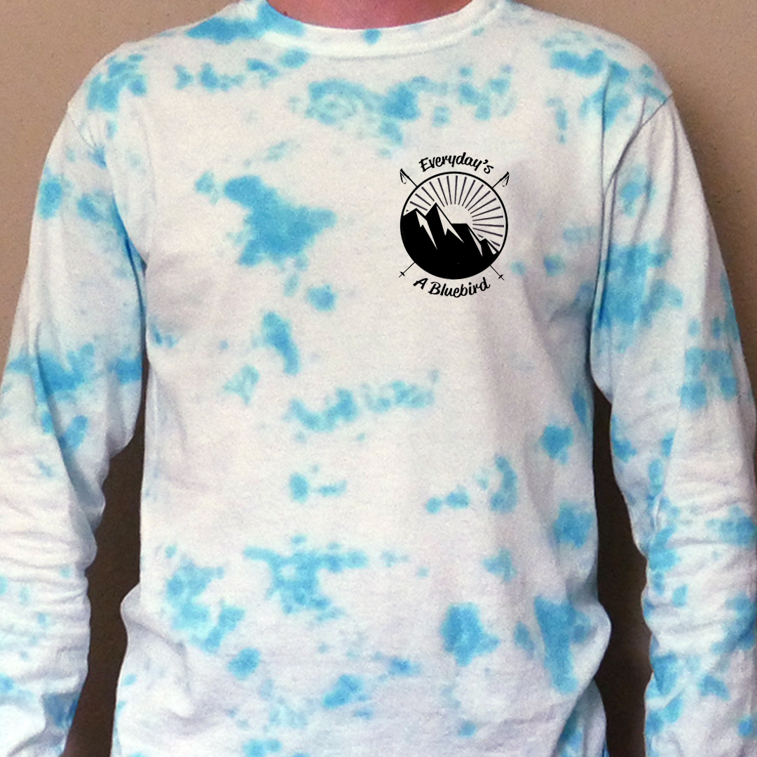 Blue tie dye 2024 long sleeve shirt